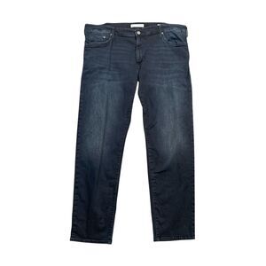 Mavi Jeans Mens 40 Dark Wash Blue Zach Straight Mid Rise Whiskered Denim Cotton